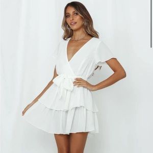 Hello Molly / Set to Slay Dress / White Summer Ruffle Dress